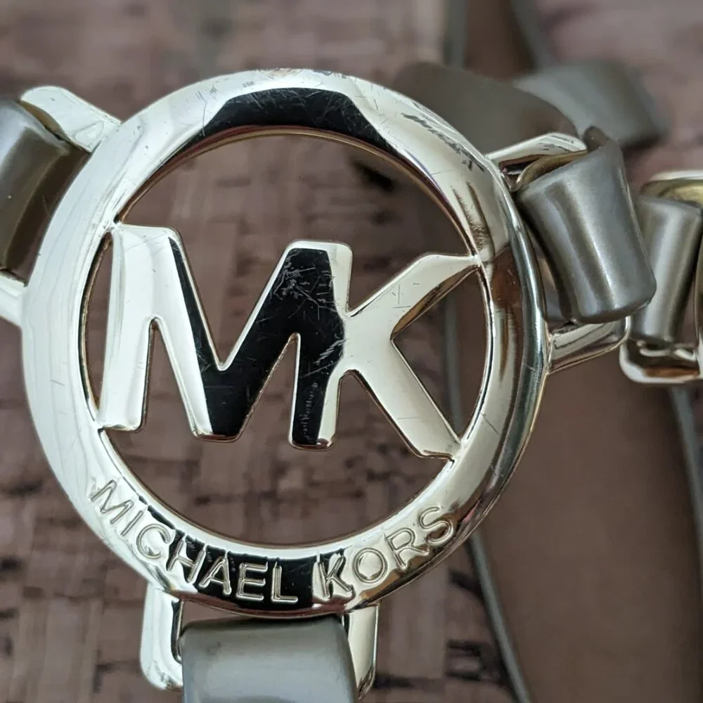 MICHAEL KORS Cork Sandals MK Logo charm Jelly PVC flip flop CHOOSE SIZE 7